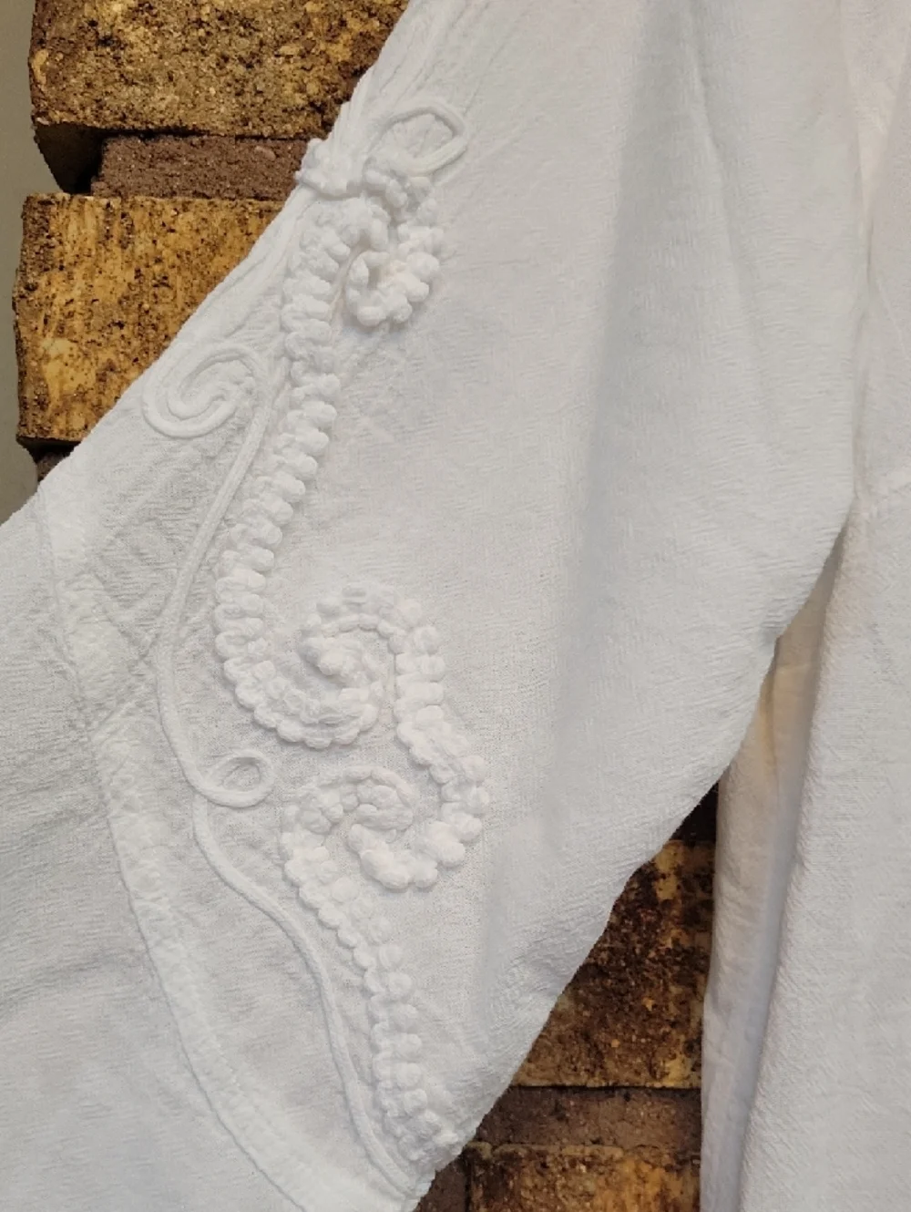 Soft Surroundings White Embroidered V-Neck Cotton Tunic Size Petite XL